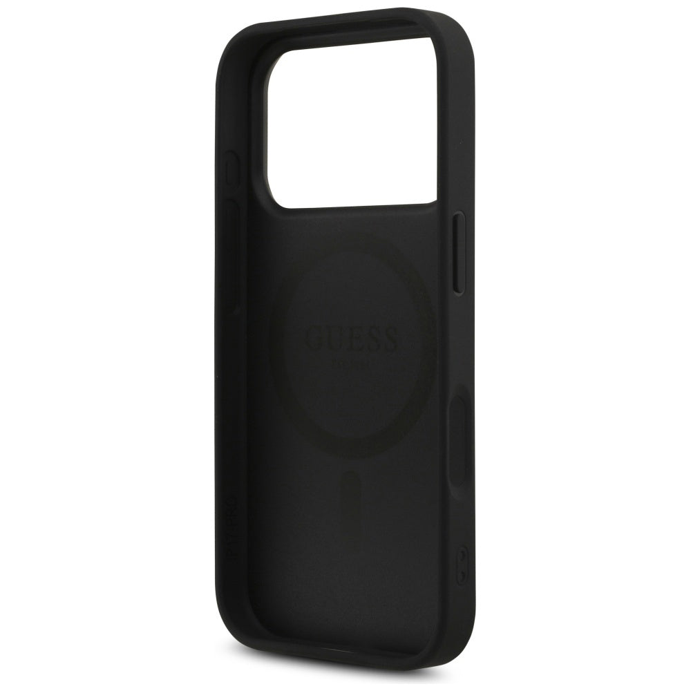 Θήκη MagSafe για Apple iPhone 17 Pro Max, Guess, 4G Triangle Strass, Μαύρη