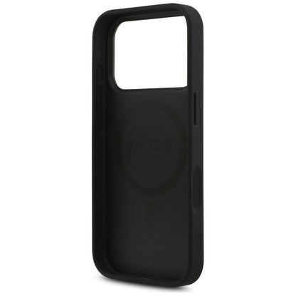 Θήκη MagSafe για Apple iPhone 17 Pro Max, Guess, 4G Triangle Strass, Μαύρη