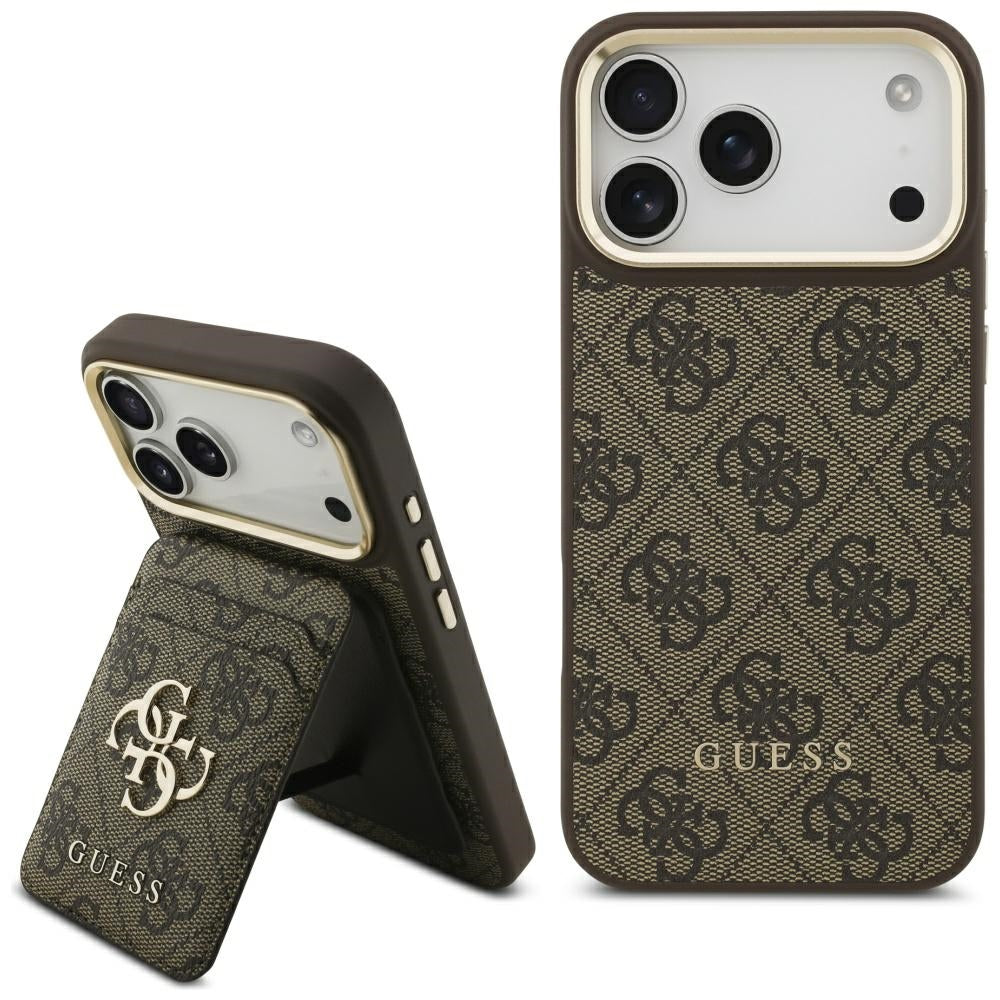 Θήκη MagSafe για Apple iPhone 17 Pro Max, Guess, Cardslot 4G, Καφέ