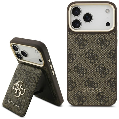 Θήκη MagSafe για Apple iPhone 17 Pro Max, Guess, Cardslot 4G, Καφέ