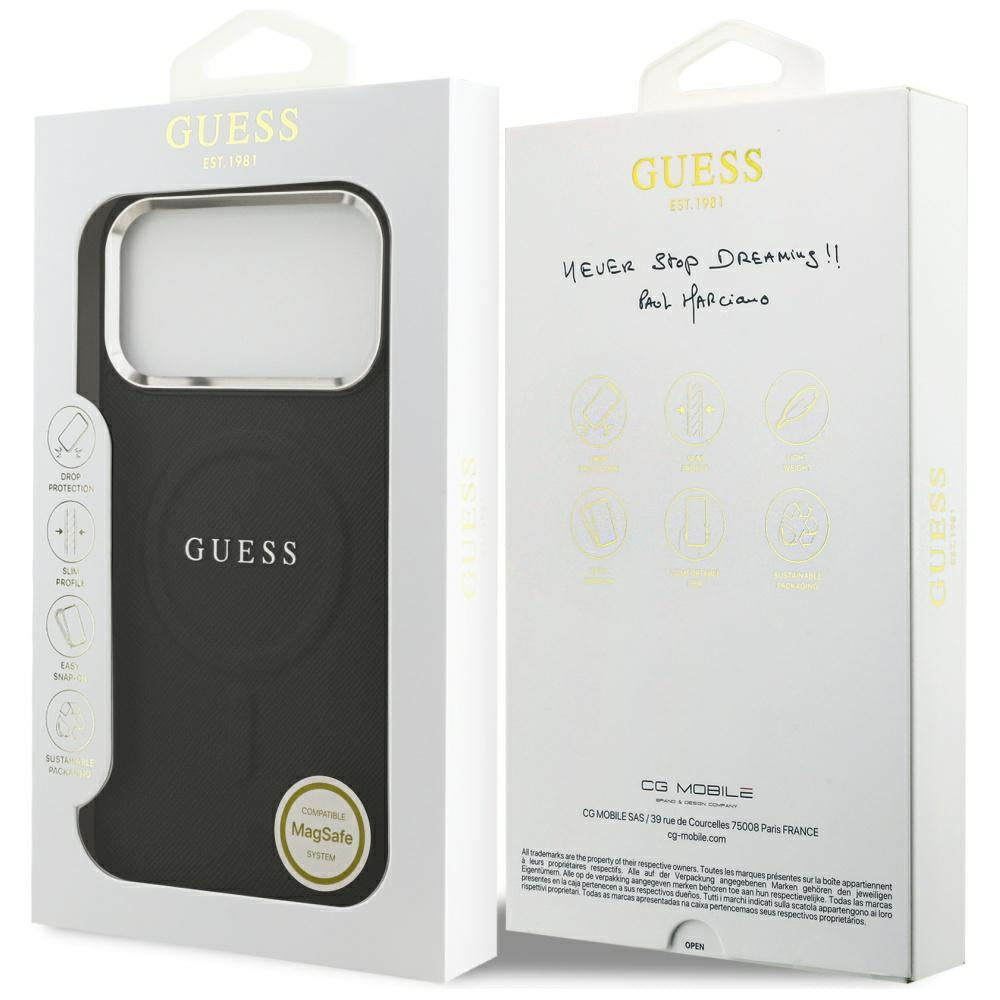 Θήκη MagSafe για Apple iPhone 17 Pro Max, Guess, Classic Logo, Μαύρη