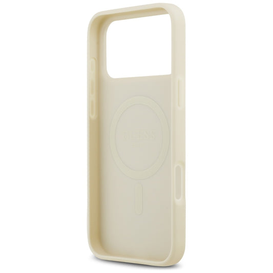Θήκη MagSafe για Apple iPhone 17 Pro Max, Guess, Croco Triangle Logo, Χρυσή