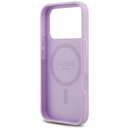 Θήκη MagSafe για Apple iPhone 17 Pro Max, Guess, Grained Gold Ring, Μοβ