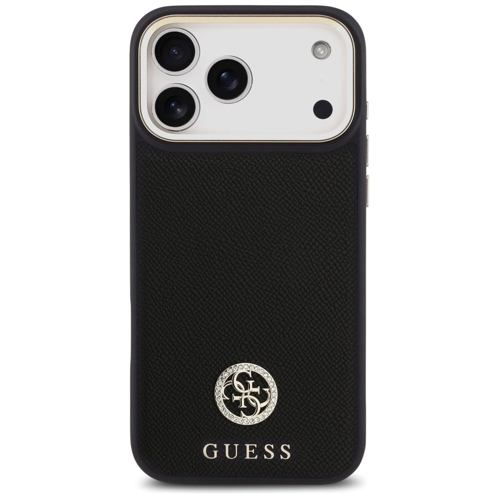 Θήκη MagSafe για Apple iPhone 17 Pro Max, Guess, Grained Strass Logo, Μαύρη