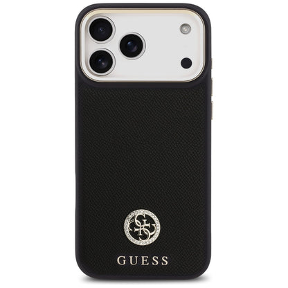 Θήκη MagSafe για Apple iPhone 17 Pro Max, Guess, Grained Strass Logo, Μαύρη
