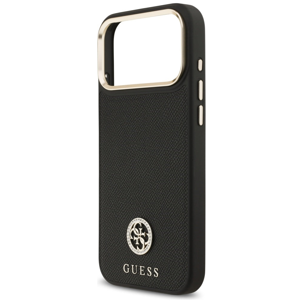 Θήκη MagSafe για Apple iPhone 17 Pro Max, Guess, Grained Strass Logo, Μαύρη