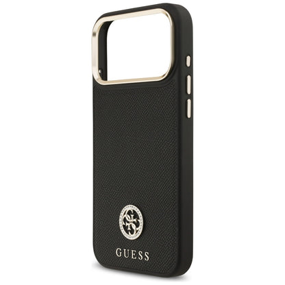 Θήκη MagSafe για Apple iPhone 17 Pro Max, Guess, Grained Strass Logo, Μαύρη