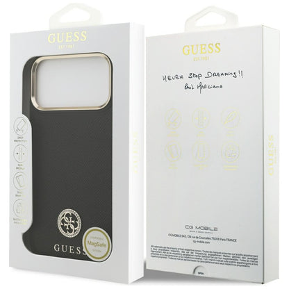 Θήκη MagSafe για Apple iPhone 17 Pro Max, Guess, Grained Strass Logo, Μαύρη