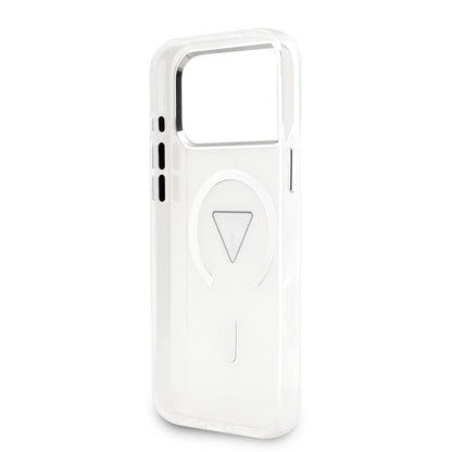 MagSafe Case for Apple iPhone 17 Pro Max, Guess, IML Gradient Triangle Logo, Transparent