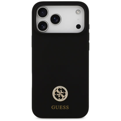 Θήκη MagSafe για Apple iPhone 17 Pro Max, Guess, Logo Strass 4G, Μαύρη