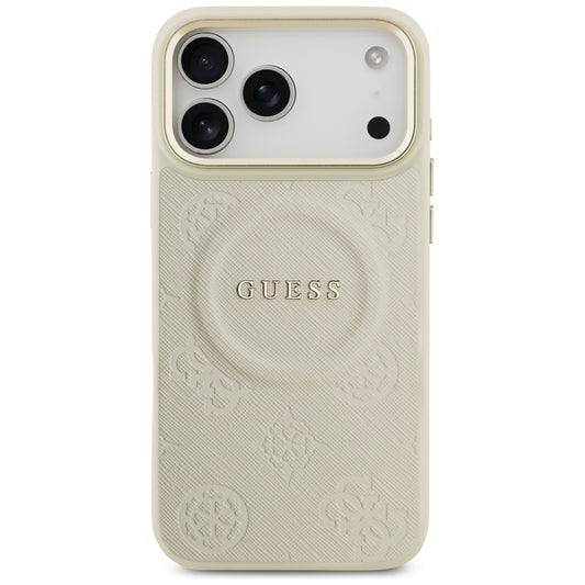 Θήκη MagSafe για Apple iPhone 17 Pro Max, Guess, Peony Hot Stamp, Μπεζ