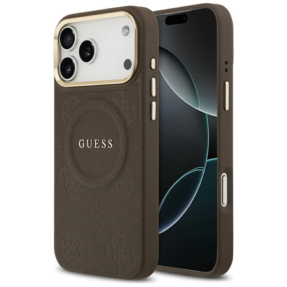 Θήκη MagSafe για Apple iPhone 17 Pro Max, Guess, Peony Hot Stamp, Καφέ