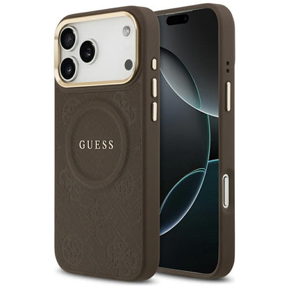 Θήκη MagSafe για Apple iPhone 17 Pro Max, Guess, Peony Hot Stamp, Καφέ