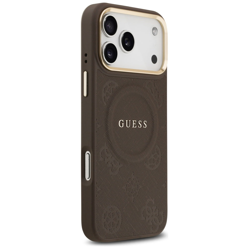 Θήκη MagSafe για Apple iPhone 17 Pro Max, Guess, Peony Hot Stamp, Καφέ