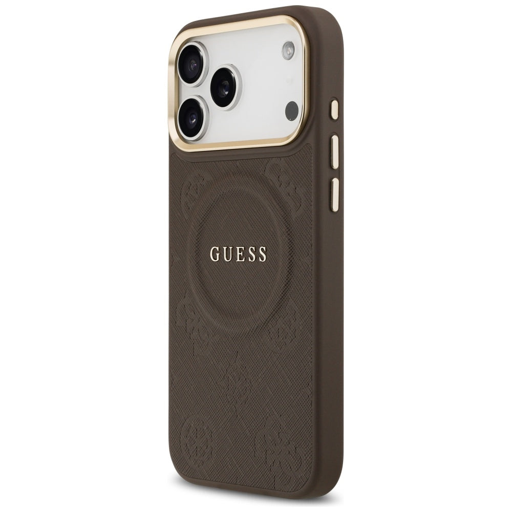 Θήκη MagSafe για Apple iPhone 17 Pro Max, Guess, Peony Hot Stamp, Καφέ