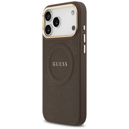 Θήκη MagSafe για Apple iPhone 17 Pro Max, Guess, Peony Hot Stamp, Καφέ