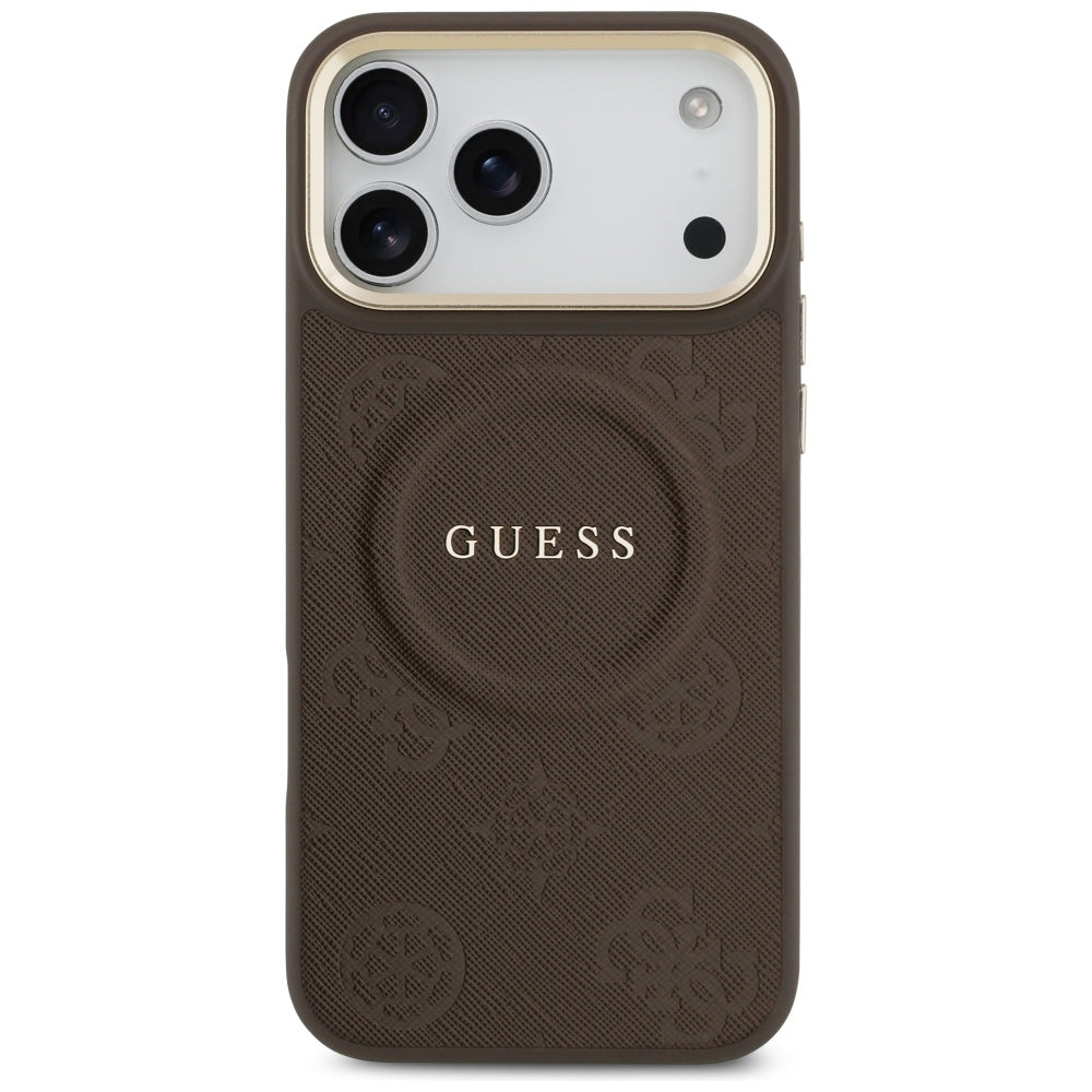 Θήκη MagSafe για Apple iPhone 17 Pro Max, Guess, Peony Hot Stamp, Καφέ