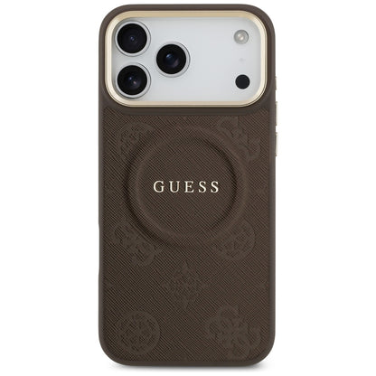 Θήκη MagSafe για Apple iPhone 17 Pro Max, Guess, Peony Hot Stamp, Καφέ