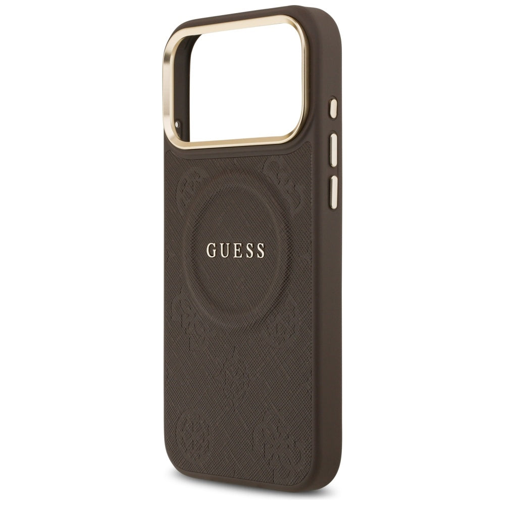 Θήκη MagSafe για Apple iPhone 17 Pro Max, Guess, Peony Hot Stamp, Καφέ