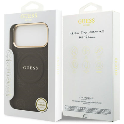 Θήκη MagSafe για Apple iPhone 17 Pro Max, Guess, Peony Hot Stamp, Καφέ