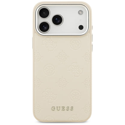 Θήκη MagSafe για Apple iPhone 17 Pro Max, Guess, Peony Hot Stamp Script, Μπεζ