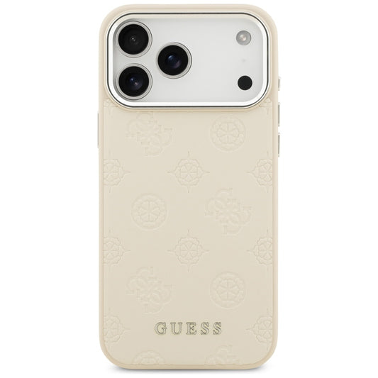 Θήκη MagSafe για Apple iPhone 17 Pro Max, Guess, Peony Hot Stamp Script, Μπεζ
