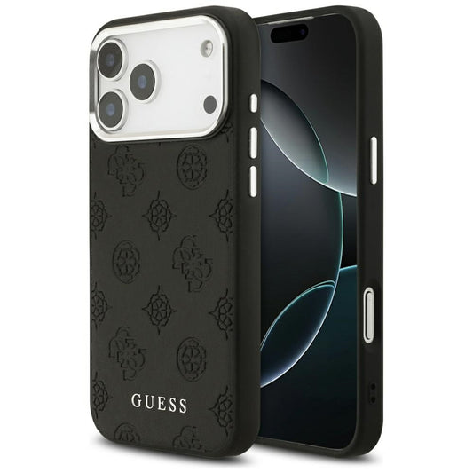 Θήκη MagSafe για Apple iPhone 17 Pro Max, Guess, Peony Hot Stamp Script, Μαύρη