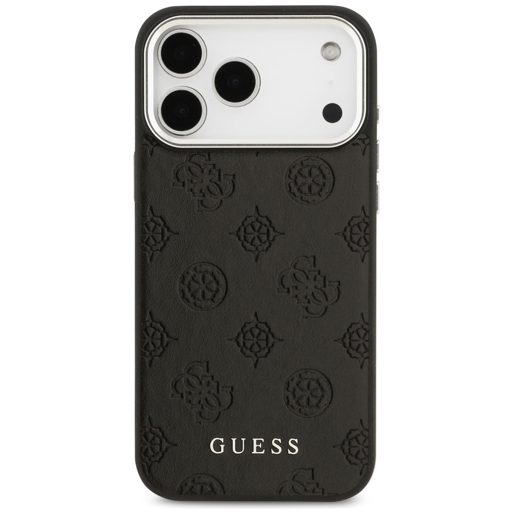 Θήκη MagSafe για Apple iPhone 17 Pro Max, Guess, Peony Hot Stamp Script, Μαύρη