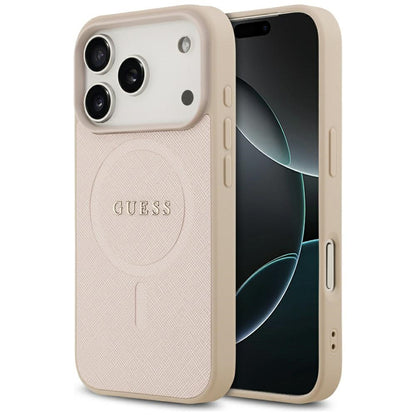 Θήκη MagSafe για Apple iPhone 17 Pro Max, Guess, Saffiano Classic Logo, Ροζ