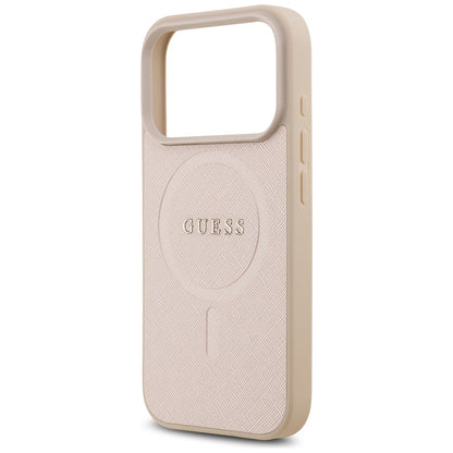 Θήκη MagSafe για Apple iPhone 17 Pro Max, Guess, Saffiano Classic Logo, Ροζ