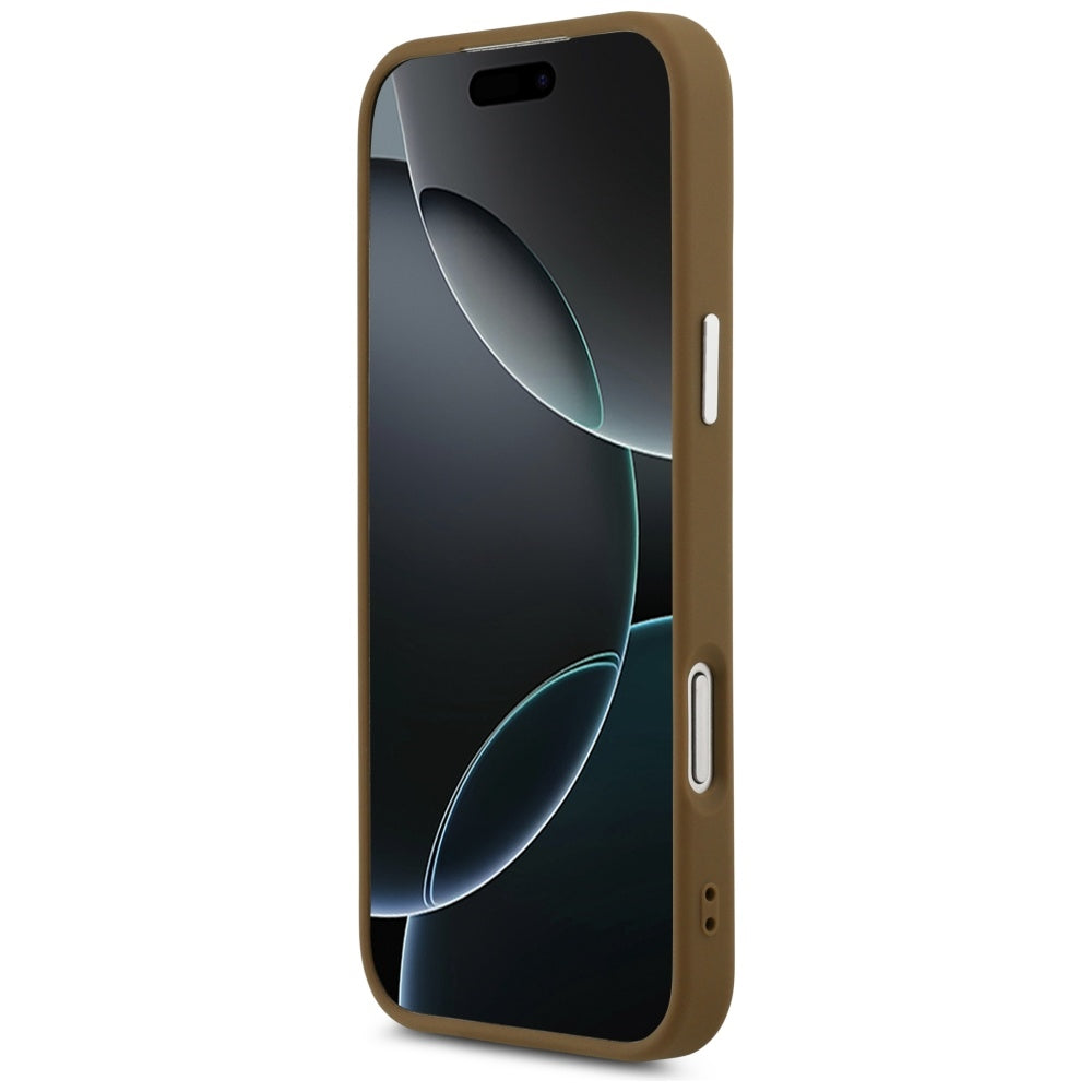 Θήκη MagSafe για Apple iPhone 17 Pro Max, Guess, Triangle Logo, Καφέ Ασημί