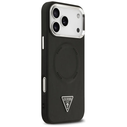 Θήκη MagSafe για Apple iPhone 17 Pro Max, Guess, Triangle Logo, Μαύρη Ασημί