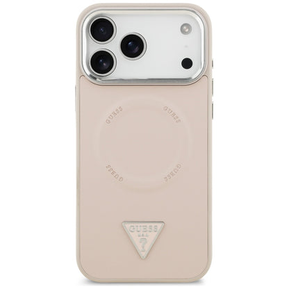 Θήκη MagSafe για Apple iPhone 17 Pro Max, Guess, Triangle Logo, Ροζ Ασημί
