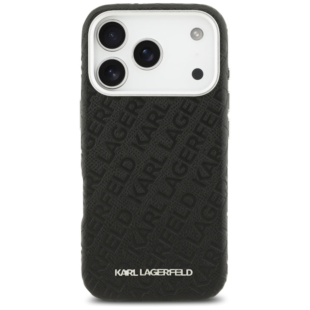 Θήκη MagSafe για Apple iPhone 17 Pro Max, Karl Lagerfeld, FW Stamped Karl, Μαύρη
