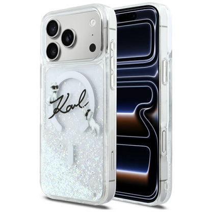Θήκη MagSafe για Apple iPhone 17 Pro Max, Karl Lagerfeld, Glitter Karl Script Logo, Διαφανής