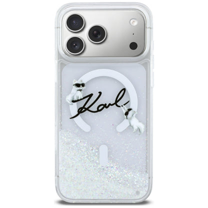 Θήκη MagSafe για Apple iPhone 17 Pro Max, Karl Lagerfeld, Glitter Karl Script Logo, Διαφανής