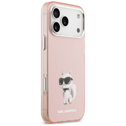 Θήκη MagSafe για Apple iPhone 17 Pro Max, Karl Lagerfeld, IML Aquarelle Logo Choupette, Ροζ