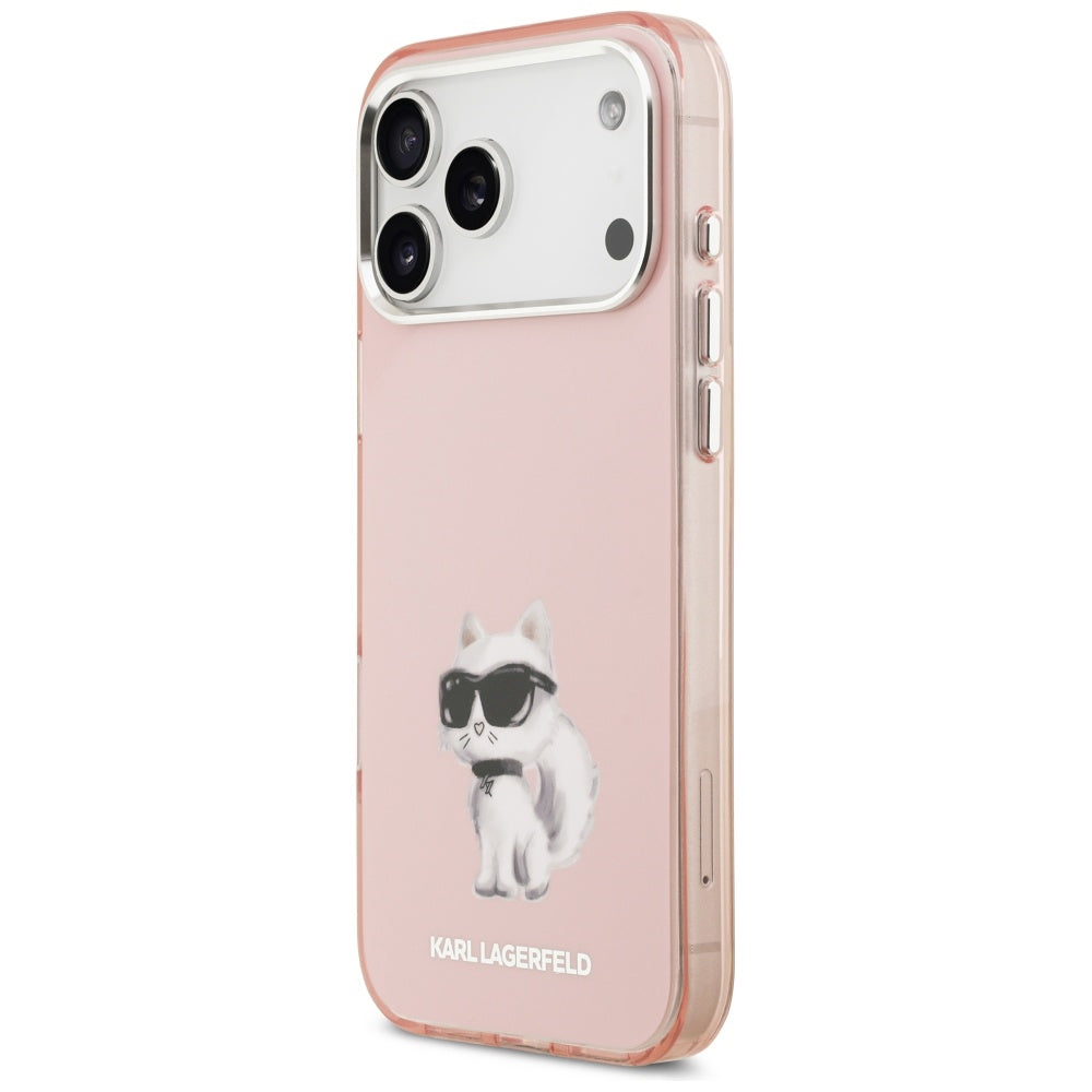 Θήκη MagSafe για Apple iPhone 17 Pro Max, Karl Lagerfeld, IML Aquarelle Logo Choupette, Ροζ