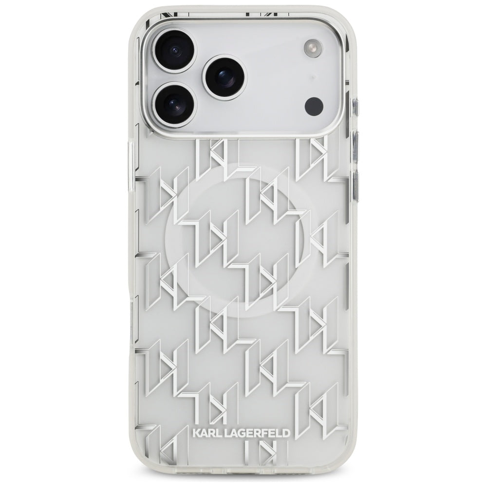 Θήκη MagSafe για Apple iPhone 17 Pro Max, Karl Lagerfeld, IML KL Monogram, Λευκή