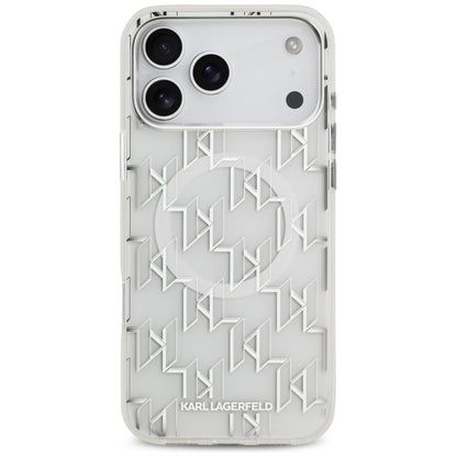 Θήκη MagSafe για Apple iPhone 17 Pro Max, Karl Lagerfeld, IML KL Monogram, Λευκή