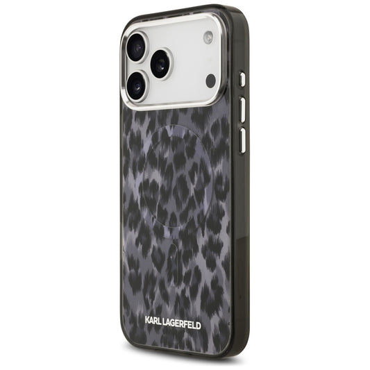 Θήκη MagSafe για Apple iPhone 17 Pro Max, Karl Lagerfeld, IML Leopard Pattern, Μαύρη