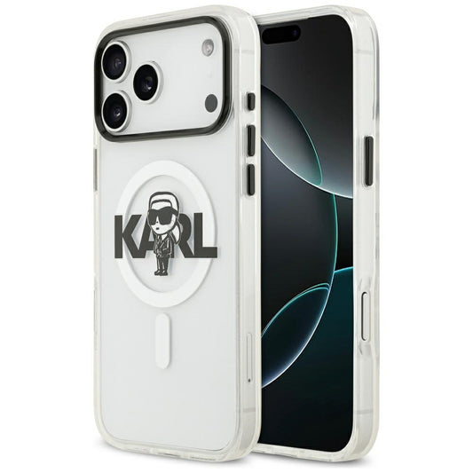 Θήκη MagSafe για Apple iPhone 17 Pro Max, Karl Lagerfeld, IML Sketch Logo Karl, Διάφανη