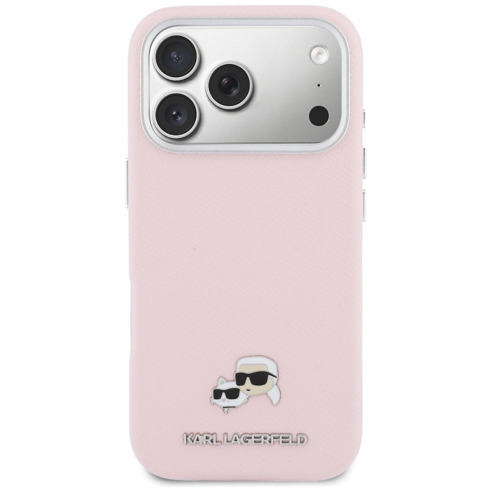 MagSafe Case for Apple iPhone 17 Pro Max, Karl Lagerfeld, Karl & Choupette Head's Pin, Pink