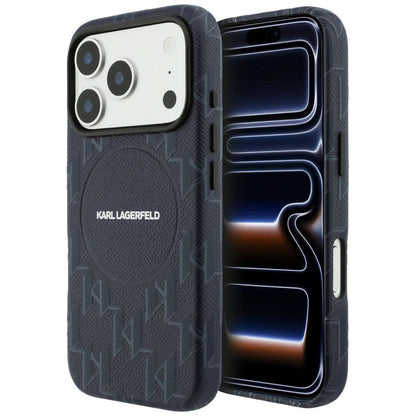 Θήκη MagSafe για Apple iPhone 17 Pro Max, Karl Lagerfeld, KL Monogram Logo, Μπλε