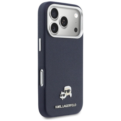 Θήκη MagSafe για Apple iPhone 17 Pro Max, Karl Lagerfeld, Saffiano Karl & Choupette Pins, Μπλε