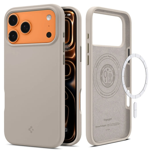 Θήκη MagSafe για Apple iPhone 17 Pro Max, Spigen, Silicone Fit, Κρεμ