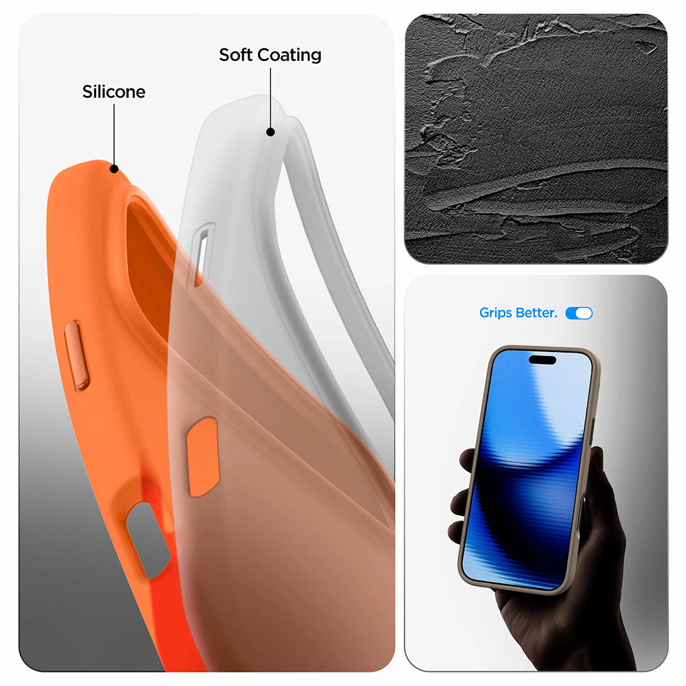 Θήκη MagSafe για Apple iPhone 17 Pro Max, Spigen, Silicone Fit, Πορτοκαλί