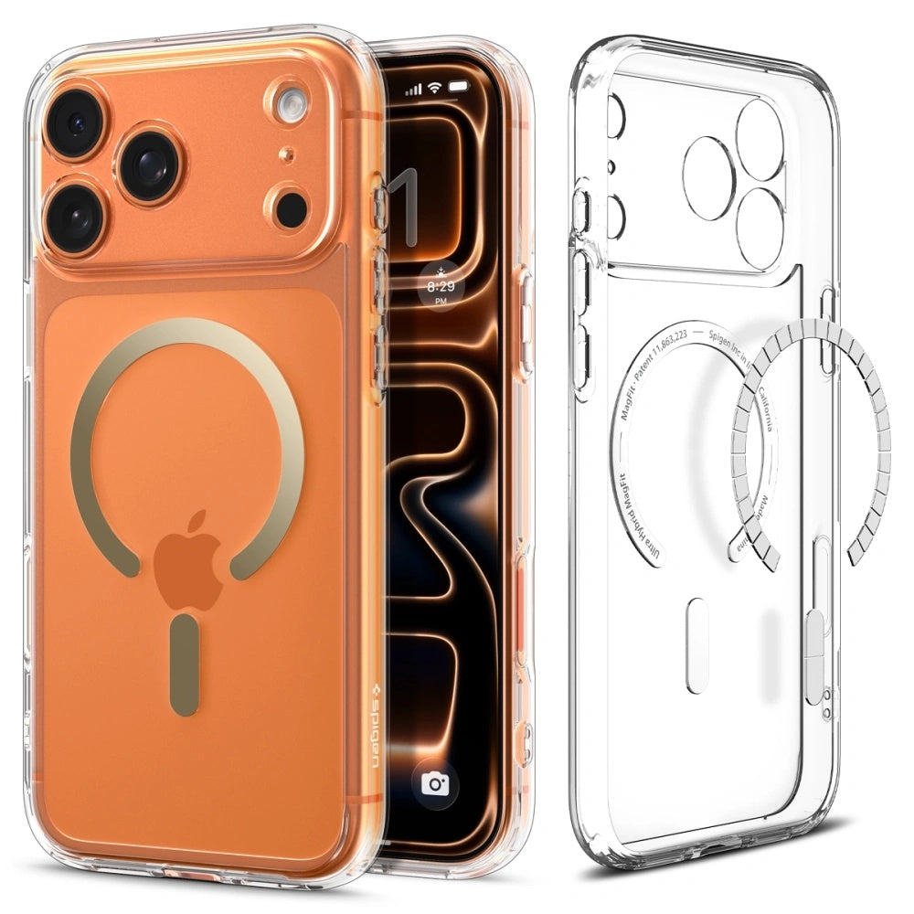 Θήκη MagSafe για Apple iPhone 17 Pro Max, Spigen, Ultra Hybrid, Διάφανο Χρυσό