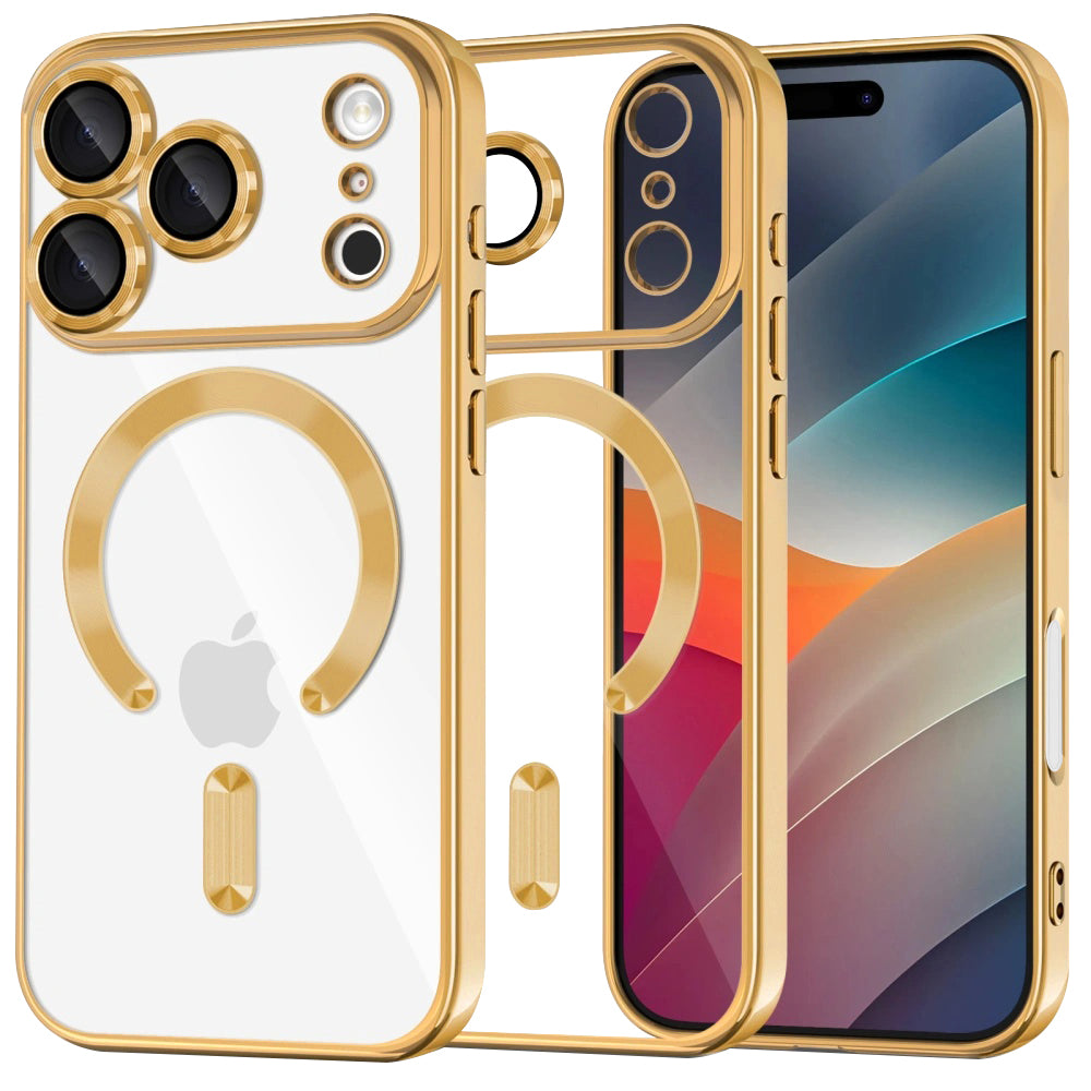 Θήκη MagSafe για Apple iPhone 17 Pro Max, Techsuit, Luxury Crystal, Χρυσή