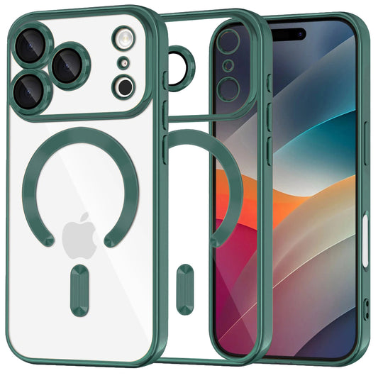 Θήκη MagSafe για Apple iPhone 17 Pro Max, Techsuit, Luxury Crystal, Σκούρο Πράσινο